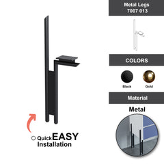 Dowell 13" Metal Furniture Legs - Flamingo, Heavy Duty, Vanity/Cabinet/Sofa/Bench, Set of 2 - 7007 013 Series
