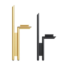 Dowell 8-3/8" and 13" Metal Furniture Legs - Flamingo, Heavy Duty, Vanity/Cabinet/Sofa/Bench, Set of 2 - 7007 Series