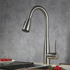 Dowell Kitchen Sink Faucet - 8002 005 Series - High Arc, Pull-Down Sprayer, Single Handle, Single Hole
