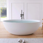Dowell 67" White Modern Freestanding Solid Surface Deep Soaking Bathtub for Two-BT031 Series