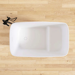 Dowell 47" Japanese Soaking Bathtub Solid Surface Freestanding Tub With Seat-BT003 Series