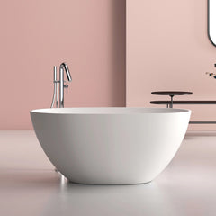 Dowell 51" Freestanding Compact Soaking Solid Surface Bathtub-BT033 Series