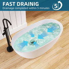 Dowell 51" Freestanding Compact Soaking Solid Surface Bathtub-BT033 Series