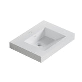 Dowell 24”-Solid Surface Wall-Mounted Bathroom Sink, Top-Mount Basin – ADA-Compliant