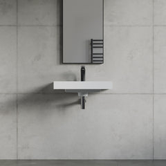 Dowell Solid Surface Wall-Mounted Bathroom Sink, Top-Mount Basin – ADA-Compliant