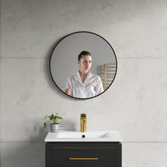 Dowell 23-5/8" Round Wall Mirror for Bath/Living Room/Hallway - Aluminum Frame - 5004 Series