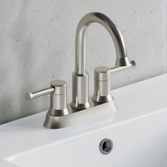 Dowell Bathroom Faucet - Two Handles, Three Holes, Brushed Nickel Finish - 8001 002 Series