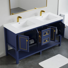 Dowell 60" Bathroom Freestanding Vanity with Four Doors, One Drawers and One Shelves - 035 60 Series