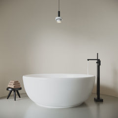 Dowell 59-1/8" Freestanding White Stone Resin Round Bathtub - 121 Gallon Capacity - 078 59 01 Series