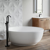 Dowell 59-1/8" Freestanding White Stone Resin Round Bathtub - 121 Gallon Capacity - 078 59 01 Series