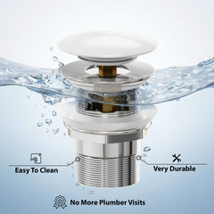 Dowell White Freestanding Bathtub Pop-Up Drainer-6011 13 Series