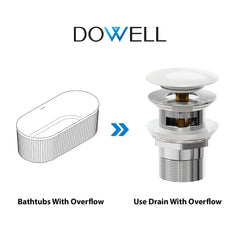 Dowell Freestanding Bathtub Pop-Up Drain / Stopper with overflow