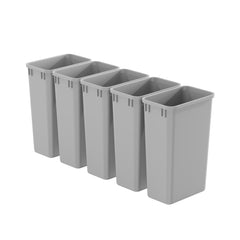 dowell grey plastic trash can 13gal 4000 50 04 45 degree view 5pack
