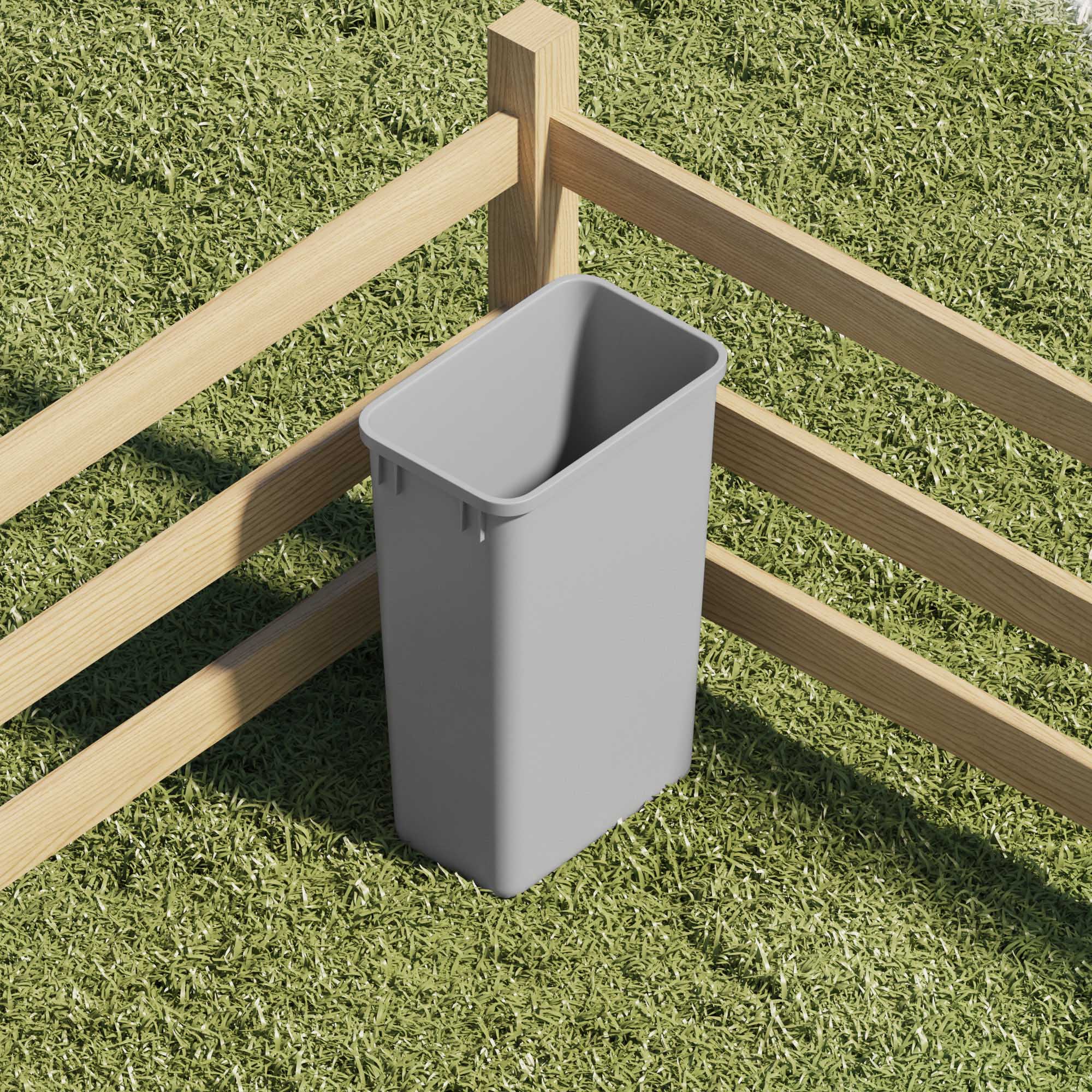 dowell grey plastic trash can 13gal 4000 50 04 outdoor life view