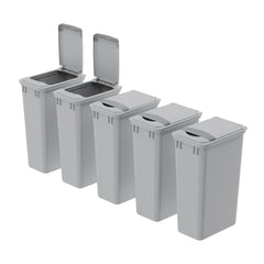 dowell grey plastic trash can 13gal 4000 50 04 with lid open 45 degree view