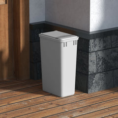 dowell grey plastic trash can 13gal 4000 50 04 with lid close exterior life view
