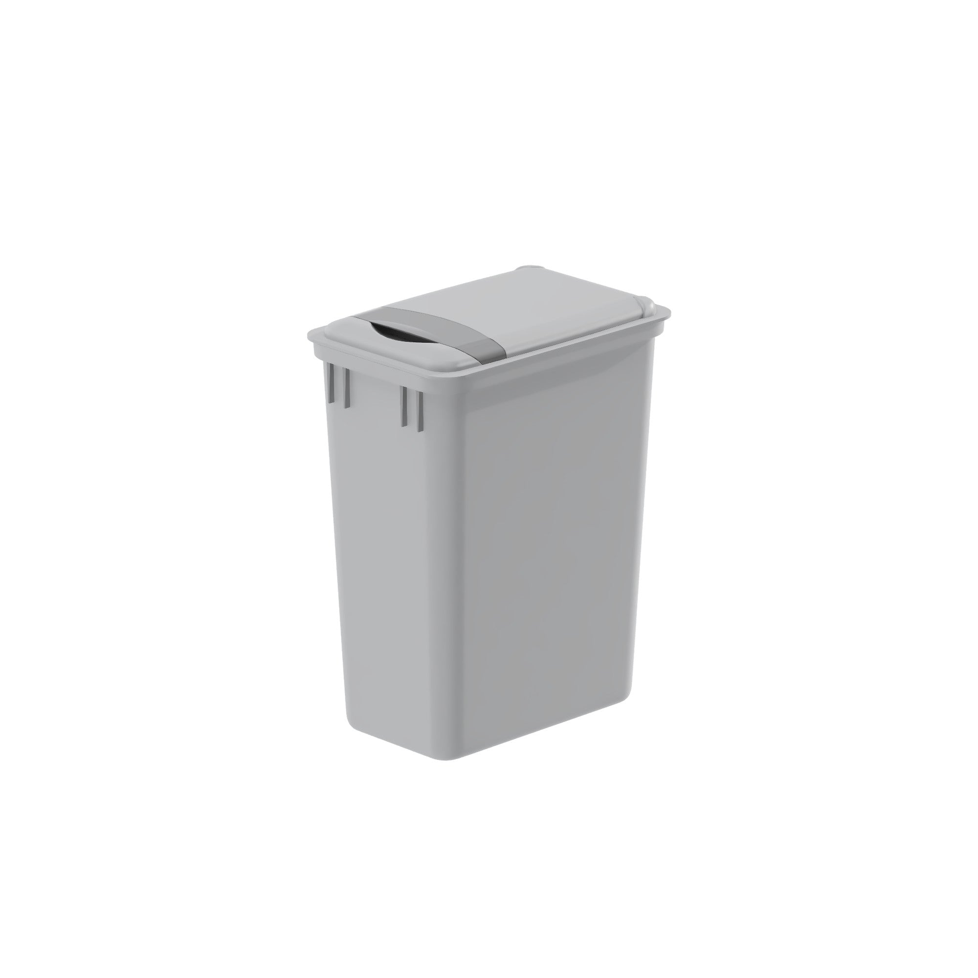dowell grey plastic trash can 9gal 4000 35 04 lid close 45 degree view