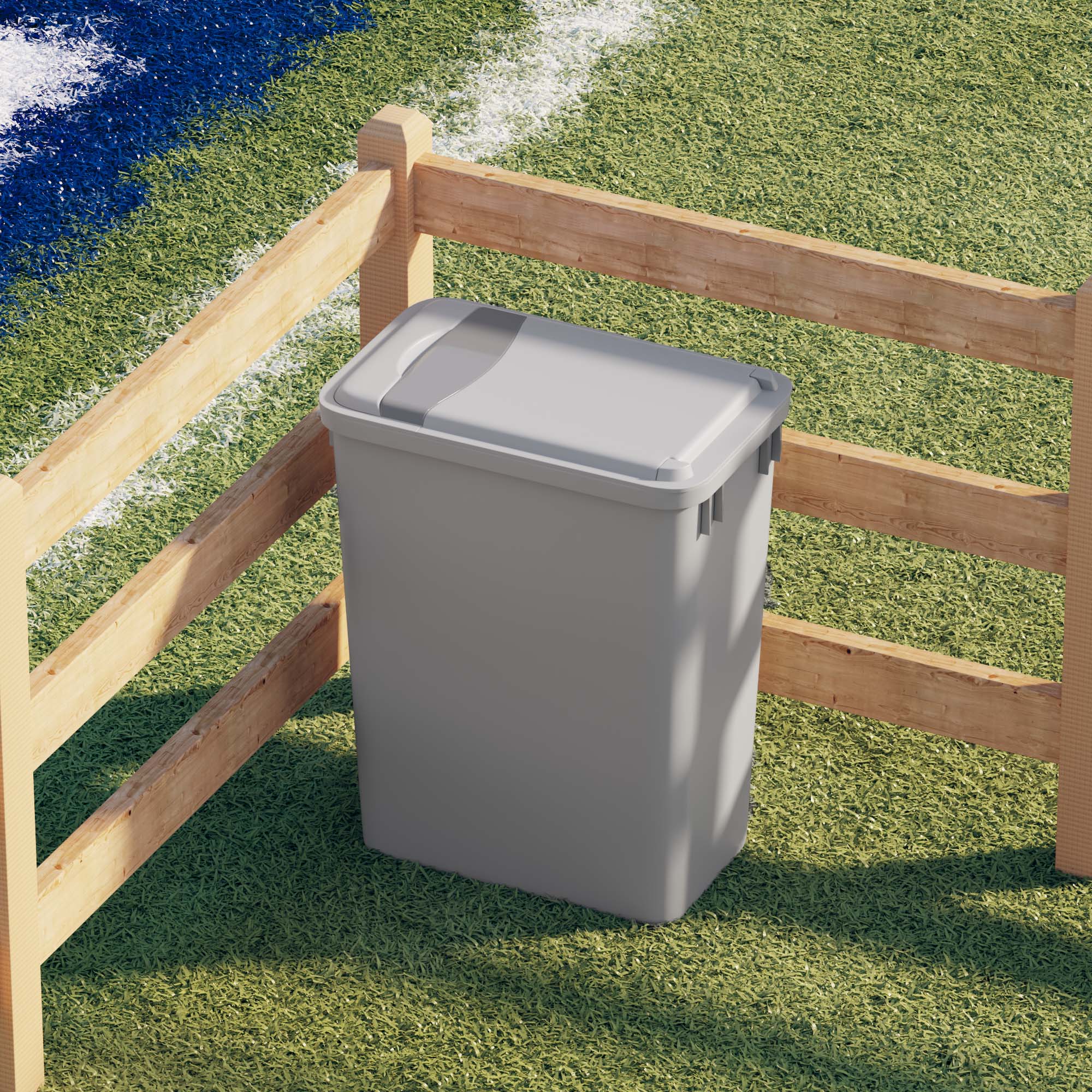 dowell grey plastic trash can 9gal 4000 35 04 lid close outdoor life view