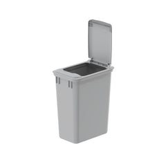 dowell grey plastic trash can 9gal 4000 35 04 lid open 45 degree view