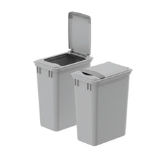 dowell grey plastic trash can 9gal 4000 35 04 with lid 45 degree view 2pack