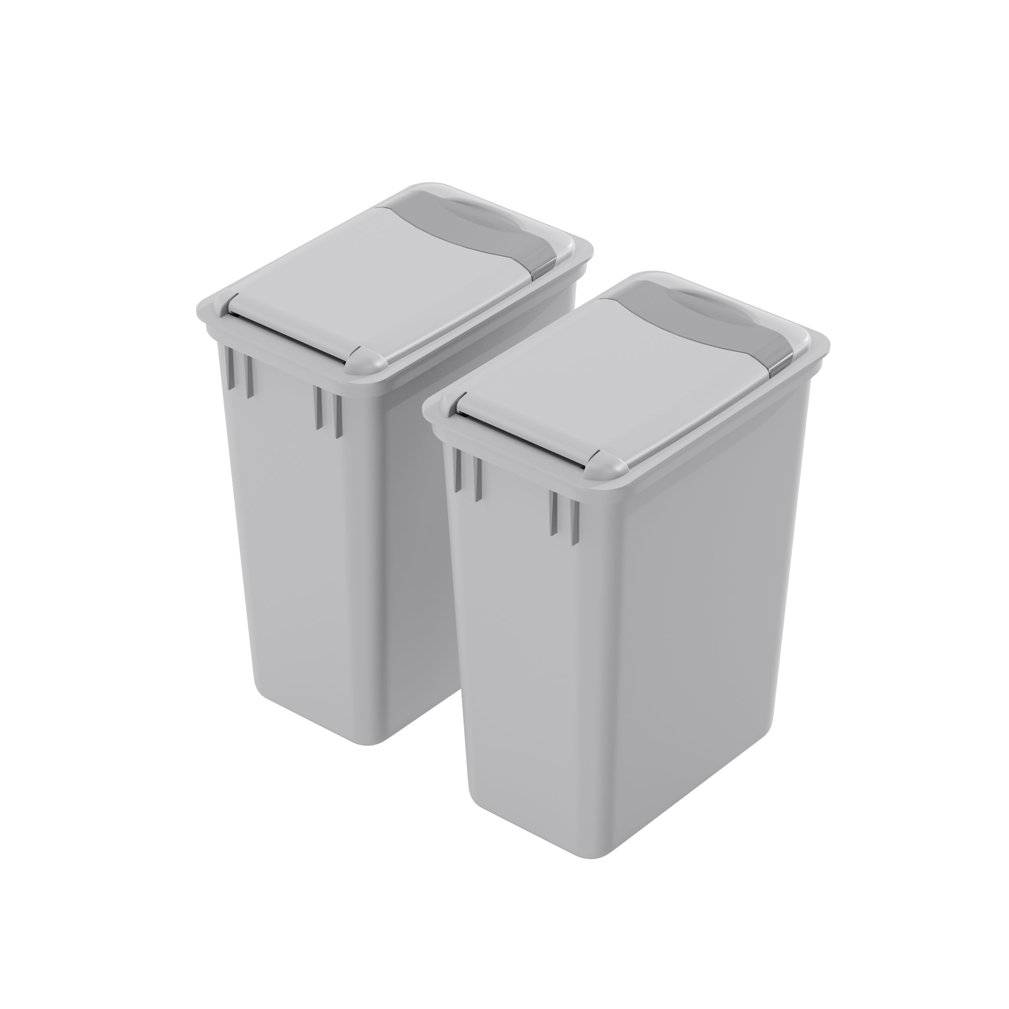 dowell grey plastic trash can 9gal 4000 35 04 with lid close 45 degree view 2pack