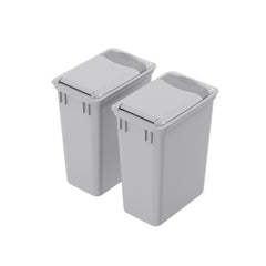 dowell grey plastic trash can 9gal 4000 35 04 with lid close 45 degree view 2pack