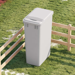 dowell grey plastic trash can 9gal 4000 35 04 with lid close outdoor life view
