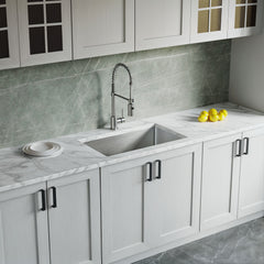 Dowell 30" L x 18" W Handcrafted Undermount Kitchen Sink 16 Gauge Stainless Steel 9" Depth Single Bowl With Grid Strainer