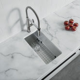 Dowell 11" L x 20" W Handcrafted Undermount Kitchen Sink 18 Gauge Stainless Steel 8" Depth Single Bowl With Strainer