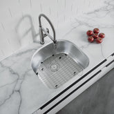 Dowell 23-5/8" Kitchen Undermount Sink - 9" Deep Bowl, D-Shaped, Stainless Steel 18/16 Gauge - 6001 Series