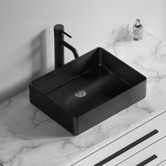 Dowell 18-7/8" Bathroom Rectangular Vessel Sink - Stainless Steel 18 Gauge, 5-1/8" Deep - 6004 1915 Series