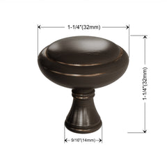 Dowell 1-1/4" Cabinet Pulls - Zinc Alloy, Round, 10 Pack - 3185 030 Series