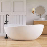 Dowell 63" Wavy Freestanding Tub Solid Surface Freestadning Stone Resin Soaking Bathtub-BT035 Series
