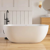 Dowell 59" Solid Surface Freestanding Bathtub – Stone Resin Soaking Tub-BT037 Series