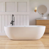 Dowell 69" Minimalist Seamless Solid Surface Soaking Freestanding Oval Bathtub Series