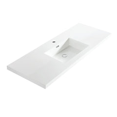 Dowell 61" Bathroom Topmount Resin Basin with Overflow - One 19-5/8" Sink, 4-3/8" Deep - 000 6122BPS Series