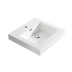 Dowell 18-1/4" Bathroom Topmount Resin Basin with Overflow - One 13-1/2" Sink, 4-3/8" Deep - 000 1818BP Series