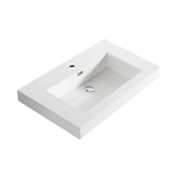 Dowell 30" Bathroom Topmount Resin Basin with Overflow - One 19-1/4" Sink, 4-3/8" Deep - 000 3018BP Series