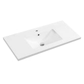 Dowell 35-5/8" Bathroom Topmount Ceramic Basin with Overflow - One 20-1/2" Sink, 5-1/8" Deep - 000 3618BT Series
