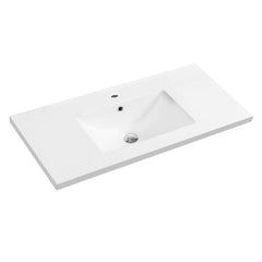 Dowell 35-5/8" Bathroom Topmount Ceramic Basin with Overflow - One 20-1/2" Sink, 5-1/8" Deep - 000 3618BT Series