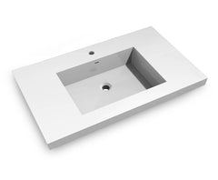 Dowell 36-3/4" Bathroom Topmount Resin Basin with Overflow - One 19-5/8" Sink, 4-3/4" Deep - 000 3722BP Series