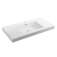 Dowell 48" Bathroom Topmount Resin Basin with Overflow - One 18-1/4" Sink, 3-1/8" Deep - 000 4818BPS Series