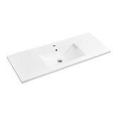 Dowell 47-5/8" Bathroom Topmount Ceramic Basin with Overflow - One 20-1/2" Sink, 5-1/8" Deep - 000 4818BT Series