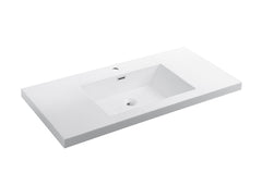 Dowell 48-7/8" Bathroom Topmount Resin Basin with Overflow - One 19-5/8" Sink, 4-3/4" Deep - 000 4922BPS Series
