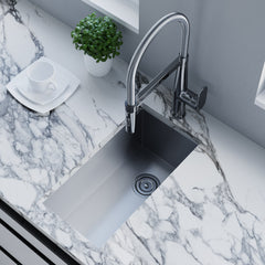 Dowell 11" L x 20" W Handcrafted Undermount Kitchen Sink 18 Gauge Stainless Steel 8" Depth Single Bowl With Strainer