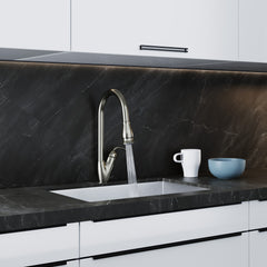 Dowell Kitchen Sink Faucet - 8002 011 Series - High Arc, Pull-Down Sprayer, Single Handle, Single Hole