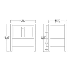 Dowell 30" Bathroom Freestanding Vanity with Two Doors and One Shelves - 035 30 Series