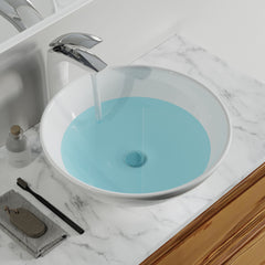 Dowell 16" Bathroom Round Ceramic Vessel Sink - 6-1/4" Deep - 000 1616 Series
