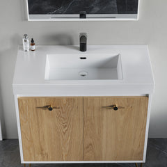 Dowell 35-7/8" Bathroom Topmount Resin Basin with Overflow - One 19-1/4" Sink, 4-3/8" Deep - 000 3618BP Series