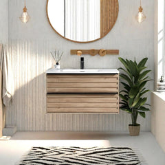 Dowell 30" Vanity with Sink, Modern Vanity Bathroom with 2 Extra Big Drawers, Wall Mounted Floating - 003 Series